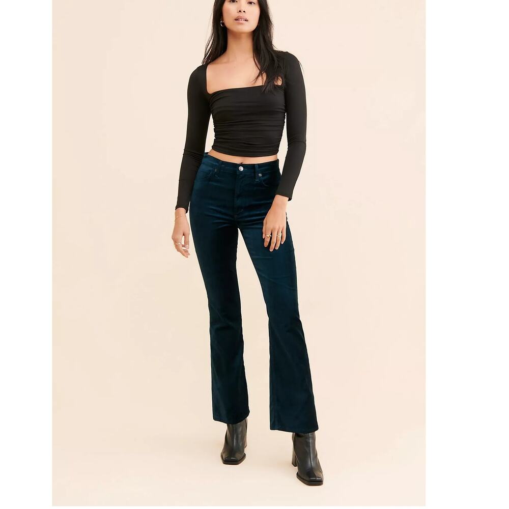 AGOLDE Nico Velvet Bootcut Jeans Blue Stretch Women’s 28
